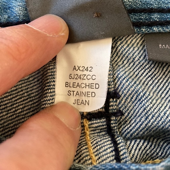 ARMANI EXCHANGE women’s blue ‘bleach stained’ Jeans bootleg - Picture 14 of 15